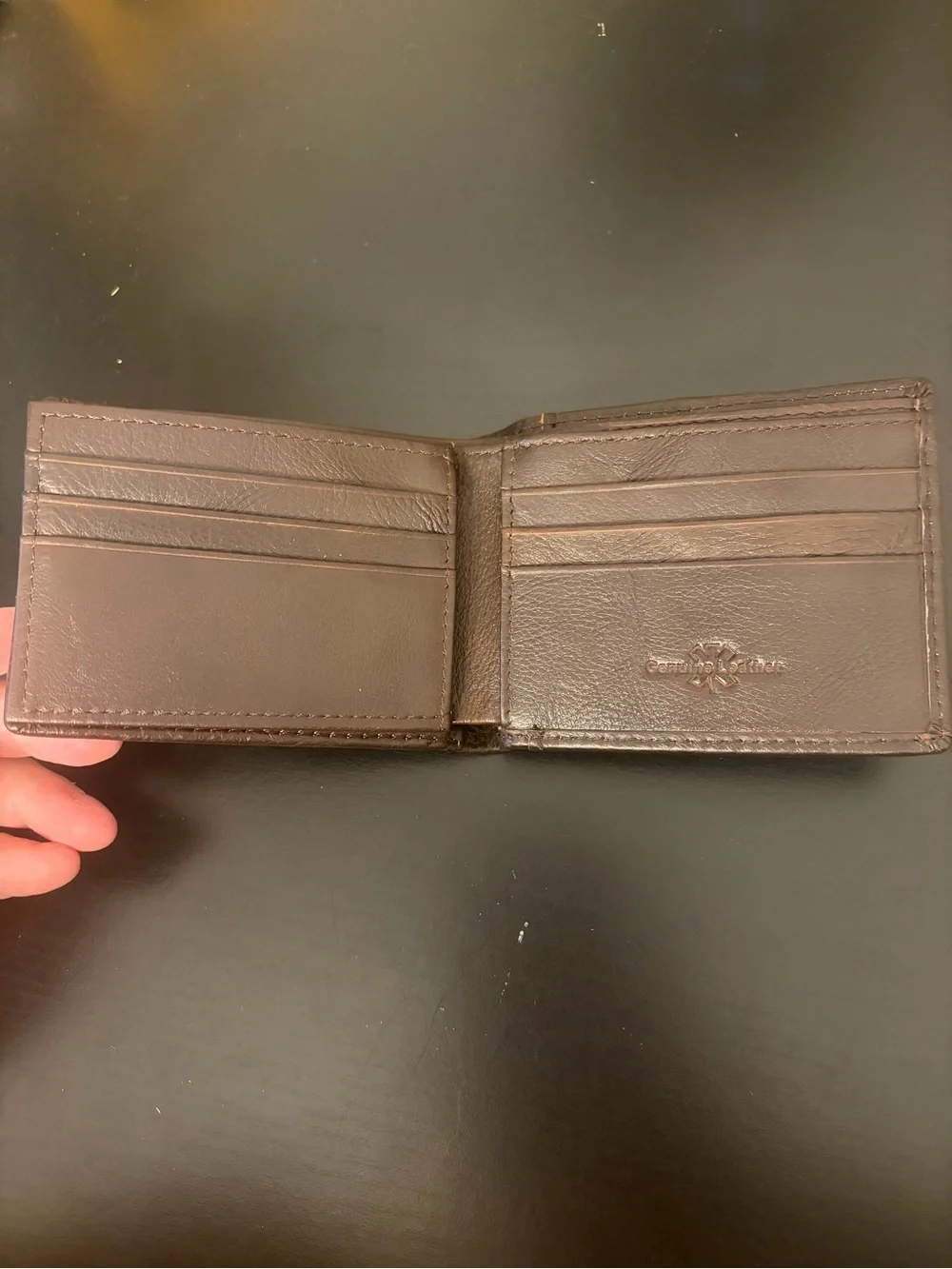 Men’s Wallet with Embossed Pattern and Bull Medallion - Brown
